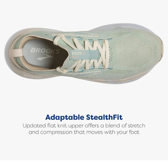 Brooks Glycerin 21 Stealthfit Women's Running Shoes - Mint Green - Picture 3 of 15